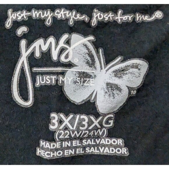 BUNDLE ONLY JMS PLus Just My Size 3X XXX Pink Black V-Neck Tee Purple Floral S/S - Picture 3 of 7